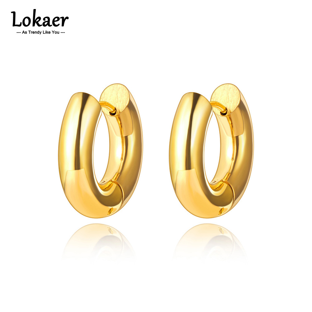 Wrap Ring Gold - Lokaer Orecchini Huggie in acciaio inossidabile