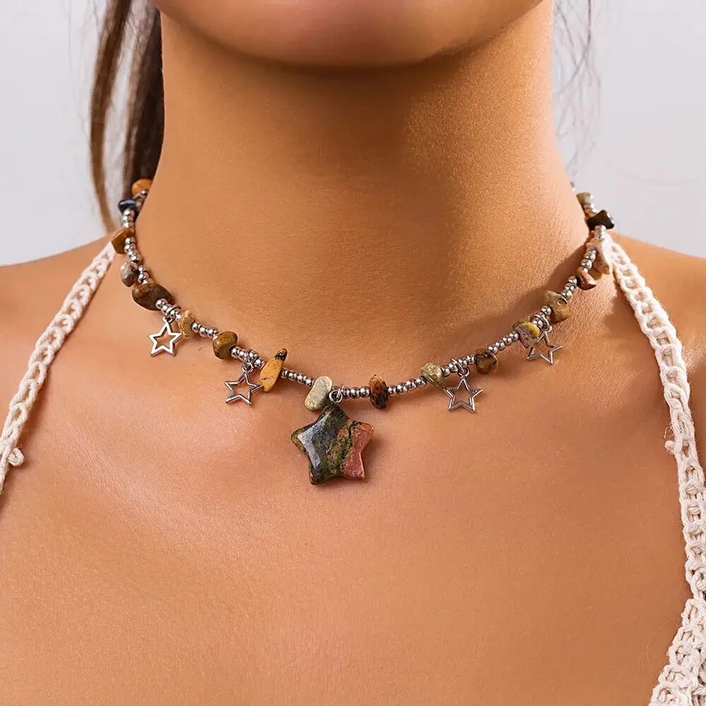 Women'S Accessories Jewelry - Boho Kpop colorato irregolare pietra naturale