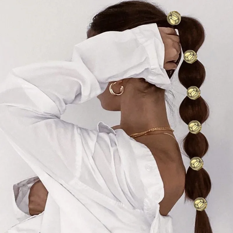Wrap Ring Gold - 5/10 Pezzi Elastici per Capelli Geometrici