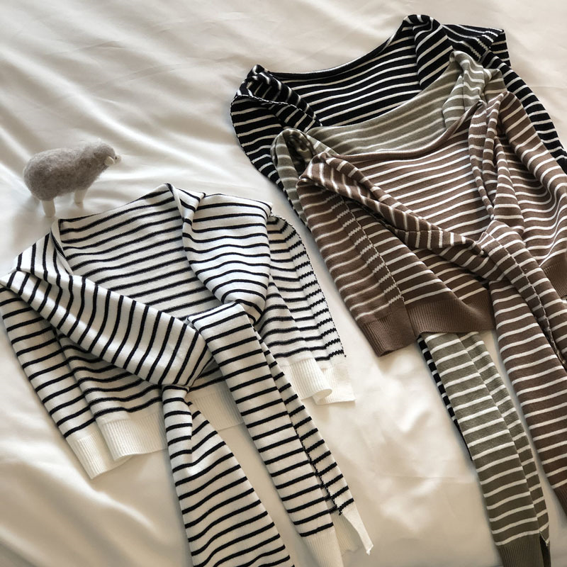 Women'S Accessories Go Outdoors - Nuova Sciarpa a Righe in Maglia