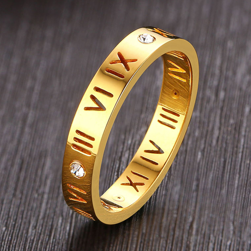 Wrap Ring Gold - Anello con numeri romani vuoti anelli