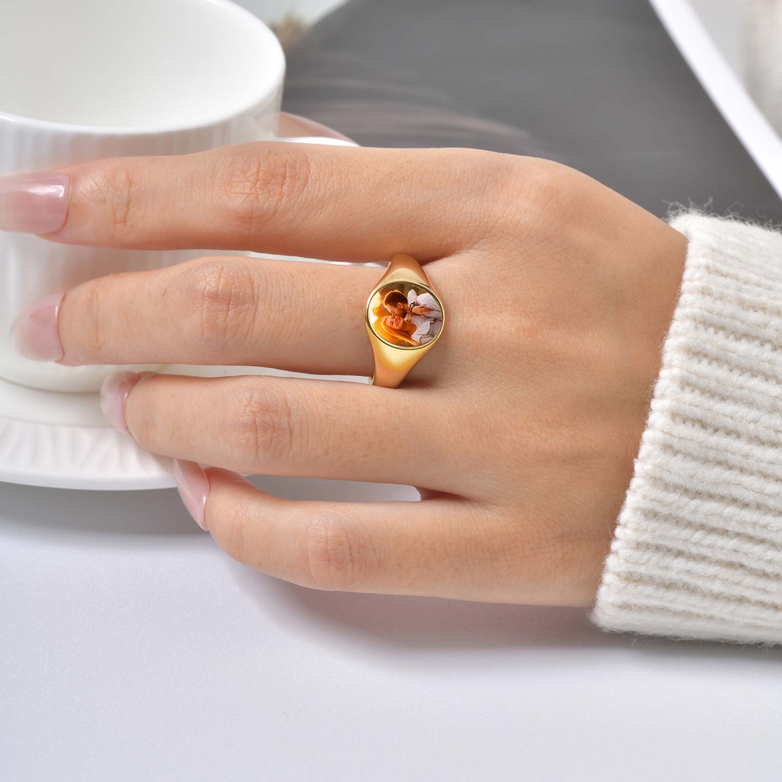 Anello con sigillo con foto pe - Women Accessories Logo recensione e prezzo